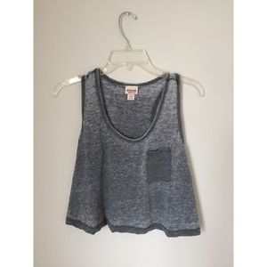 Flowy distressed cropped tank top. Mossimo size L.